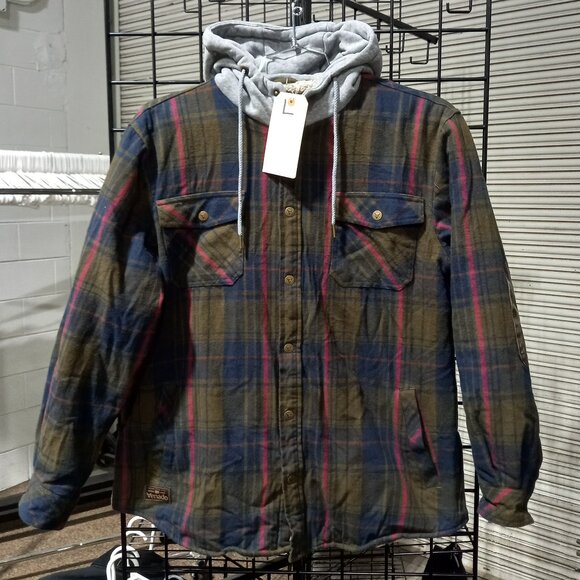 Northwoods Berber Lined Hooded Shirt Jacket- Pine | Large - Picture 2 of 5